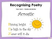 Acrostic Poetry - Year 3 and 4